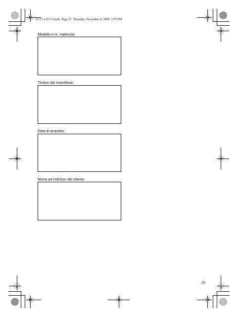 Sony VGN-FW31M - VGN-FW31M Documents de garantie Italien