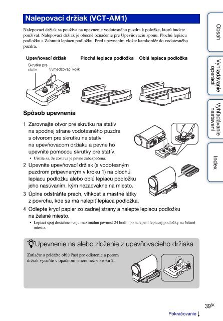 Sony HDR-AS30VD - HDR-AS30VD Guida all&rsquo;uso Slovacco