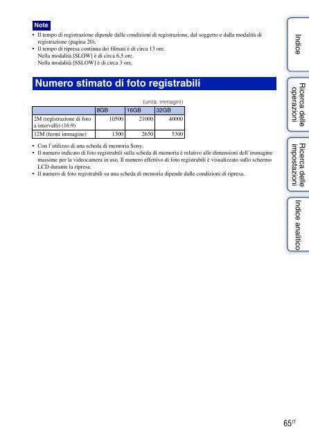 Sony HDR-AS30VD - HDR-AS30VD Guida all&rsquo;uso