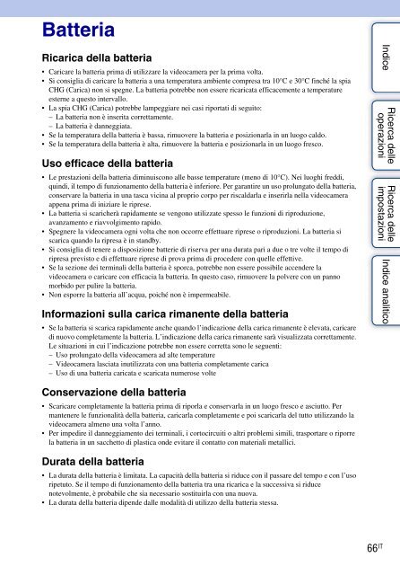 Sony HDR-AS30VD - HDR-AS30VD Guida all&rsquo;uso