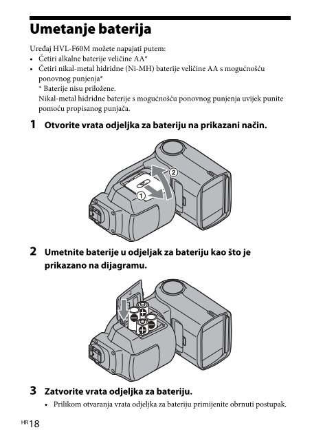 Sony HVL-F60M - HVL-F60M Istruzioni per l'uso Croato