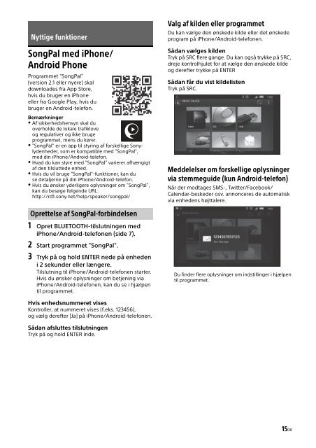 Sony MEX-N4100BT - MEX-N4100BT Consignes d&rsquo;utilisation Danois