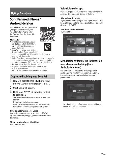 Sony MEX-N4100BT - MEX-N4100BT Consignes d&rsquo;utilisation Norv&eacute;gien