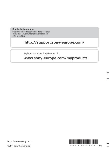 Sony MEX-N4100BT - MEX-N4100BT Consignes d&rsquo;utilisation Norv&eacute;gien