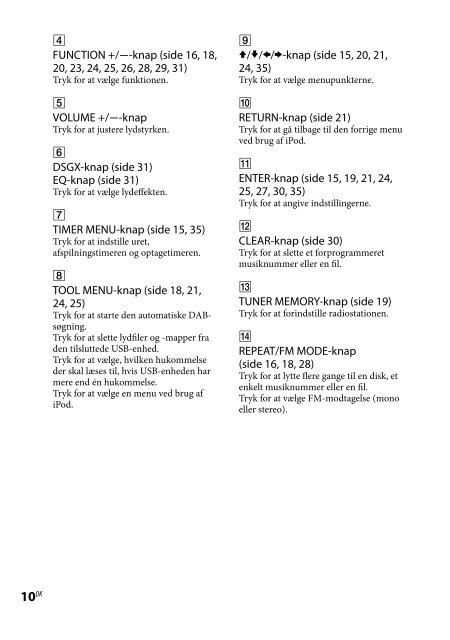 Sony CMT-Z100IR - CMT-Z100IR Consignes d&rsquo;utilisation Danois