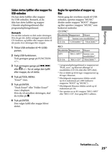 Sony CMT-Z100IR - CMT-Z100IR Consignes d&rsquo;utilisation Danois