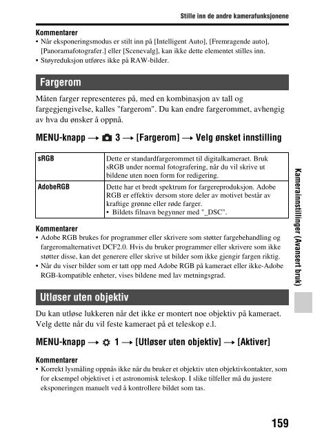 Sony SLT-A58M - SLT-A58M Mode d'emploi Norv&eacute;gien