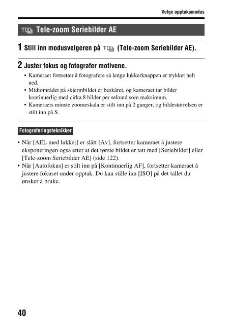 Sony SLT-A58M - SLT-A58M Mode d'emploi Norv&eacute;gien