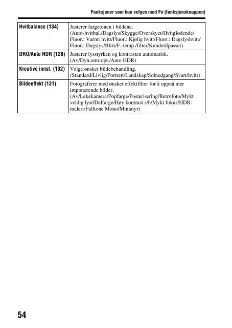 Sony SLT-A58M - SLT-A58M Mode d'emploi Norv&eacute;gien