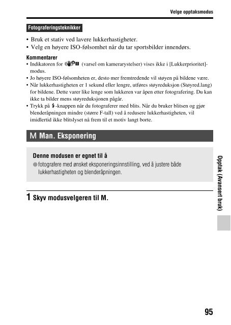 Sony SLT-A58M - SLT-A58M Mode d'emploi Norv&eacute;gien