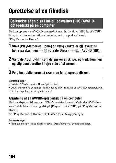 Sony SLT-A58M - SLT-A58M Mode d'emploi Danois