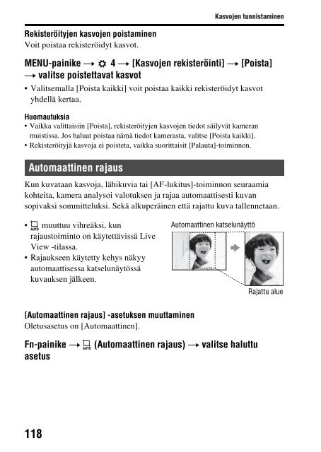 Sony SLT-A58M - SLT-A58M Mode d'emploi Finlandais