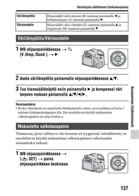 Sony SLT-A58M - SLT-A58M Mode d'emploi Finlandais