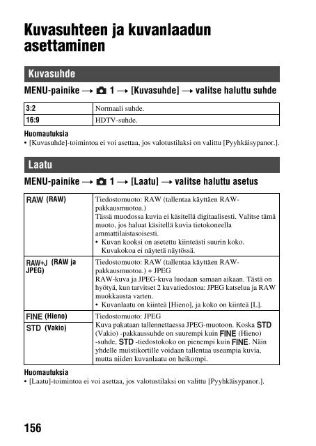 Sony SLT-A58M - SLT-A58M Mode d'emploi Finlandais