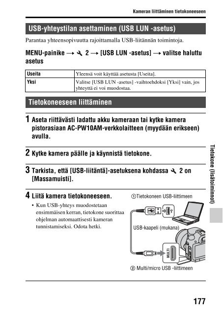 Sony SLT-A58M - SLT-A58M Mode d'emploi Finlandais