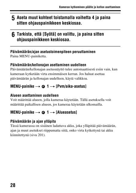 Sony SLT-A58M - SLT-A58M Mode d'emploi Finlandais