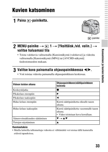 Sony SLT-A58M - SLT-A58M Mode d'emploi Finlandais