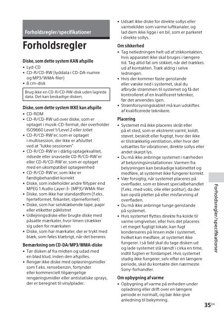 Sony CMT-SBT20B - CMT-SBT20B Consignes d&rsquo;utilisation Danois