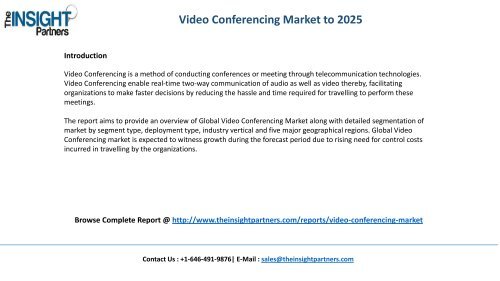 Global Video Conferencing Market to 2025