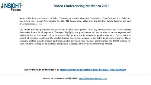 Global Video Conferencing Market to 2025