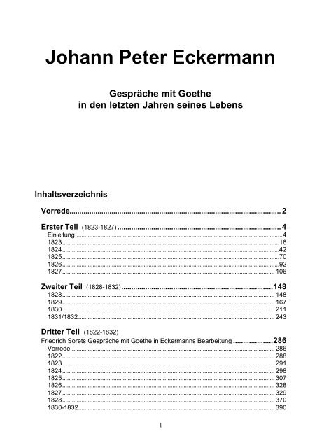 Johann Peter Eckermann Gesprache Mit Goethe In Jc Sekinger