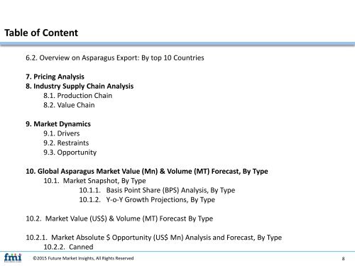 Asparagus Market Poised for Robust CAGR of over 3.1% through 2027