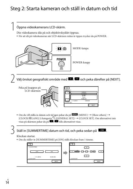 Sony HDR-CX350VE - HDR-CX350VE Consignes d&rsquo;utilisation Su&eacute;dois