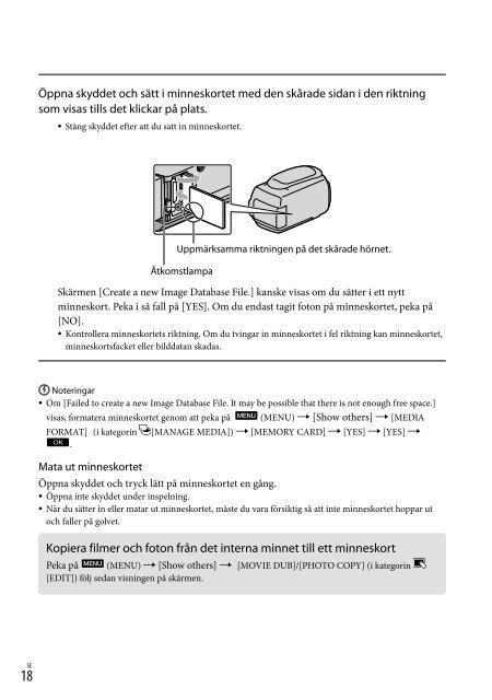 Sony HDR-CX350VE - HDR-CX350VE Consignes d&rsquo;utilisation Su&eacute;dois