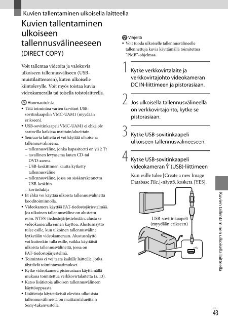 Sony HDR-CX350VE - HDR-CX350VE Consignes d&rsquo;utilisation Su&eacute;dois