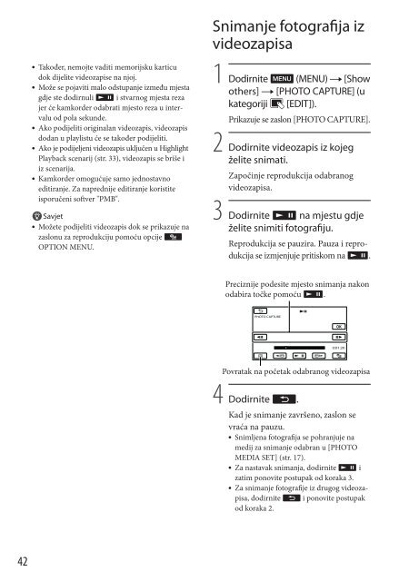 Sony HDR-CX350VE - HDR-CX350VE Mode d'emploi Croate