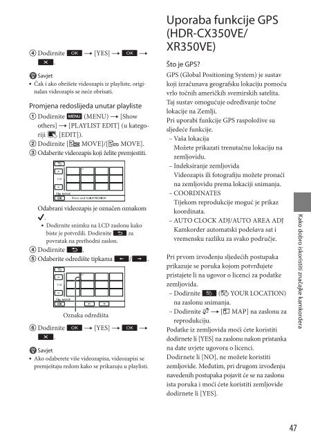 Sony HDR-CX350VE - HDR-CX350VE Mode d'emploi Croate