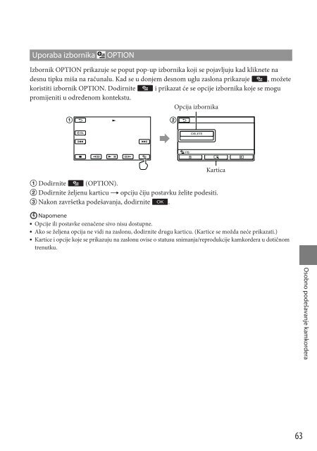 Sony HDR-CX350VE - HDR-CX350VE Mode d'emploi Croate