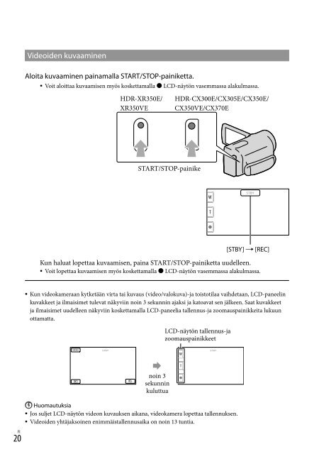 Sony HDR-CX350VE - HDR-CX350VE Consignes d&rsquo;utilisation Roumain