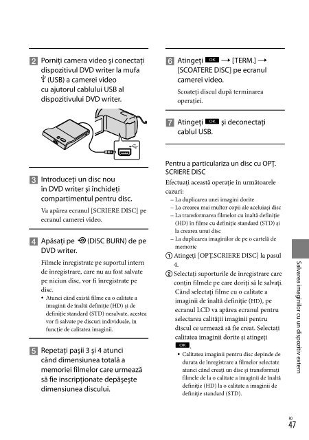 Sony HDR-CX350VE - HDR-CX350VE Consignes d&rsquo;utilisation Roumain