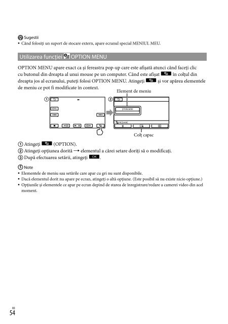 Sony HDR-CX350VE - HDR-CX350VE Consignes d&rsquo;utilisation Roumain