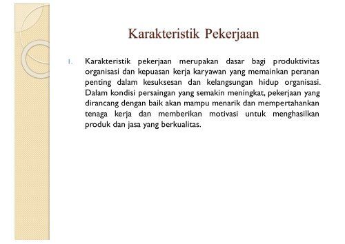 PDF karakteristik pekerjaan, stres  kerja dan konflik kerja