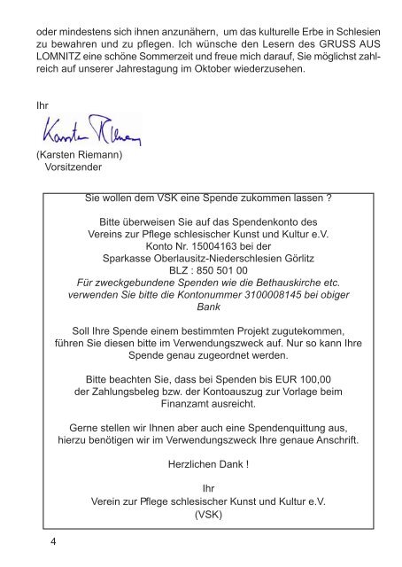 Gruß aus Lomnitz Juni 2008 - Verein zur Pflege schlesischer Kunst ...
