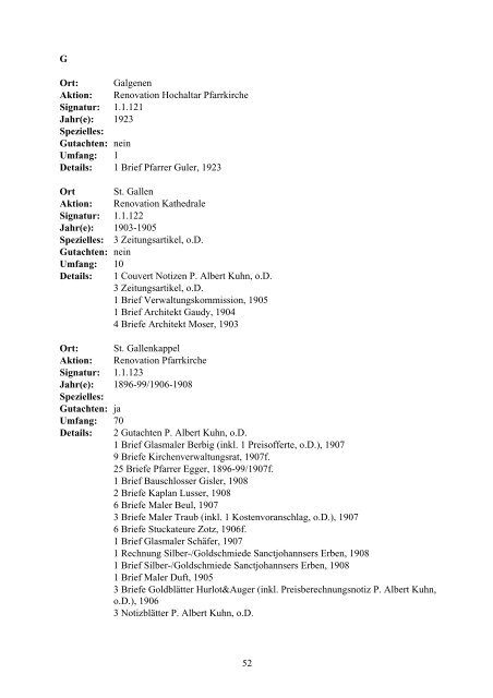 Einleitung und Register zum Nachlass von Pater Albert Kuhn (1839 ...