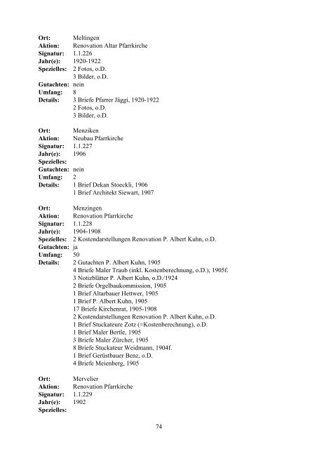 Einleitung und Register zum Nachlass von Pater Albert Kuhn (1839 ...