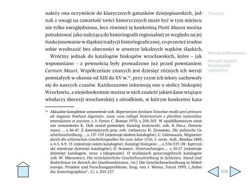 Kronikarz a historyk Atuty i słabości regionalnej historiografii