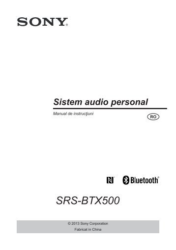 Sony SRS-BTX500 - SRS-BTX500 Mode d'emploi Roumain