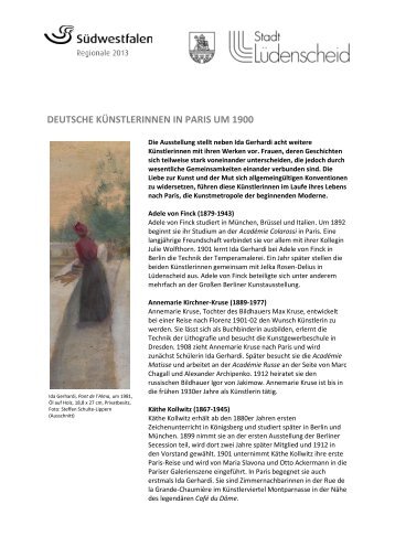 deutsche künstlerinnen in paris um 1900 - Ida Gerhardi
