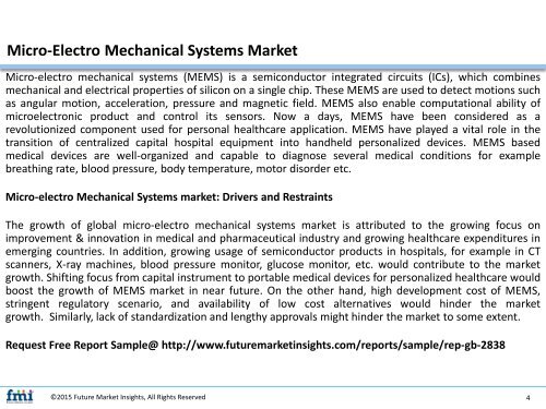 Micro-Electro Mechanical Systems Market Industry Analysis and Trends 2027