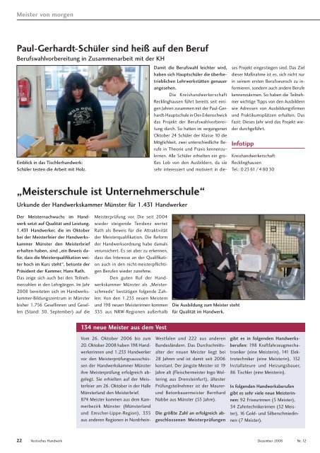 Vestisches Handwerk - Das Magazin der Kreishandwerkerschaft ...