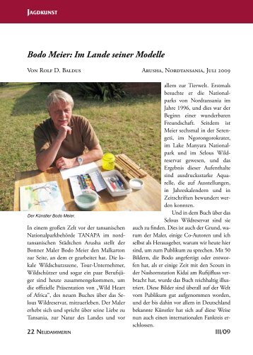 Bodo Meier: Im Lande seiner Modelle - "Wild Heart of Africa" und