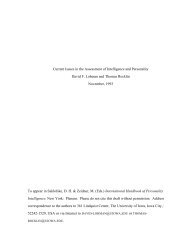 Current Issues in the Assessment of Intelligence and Personality
