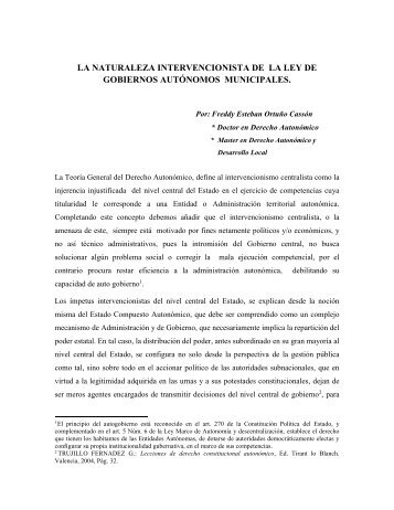 Artículo Ley de Gobiernos autonomos municipales