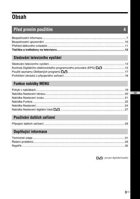 Sony KDL-15G2000 - KDL-15G2000 Istruzioni per l'uso Ceco