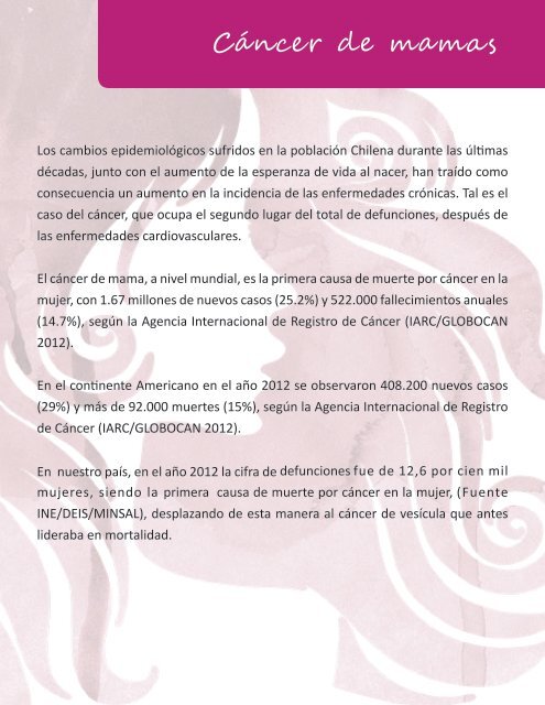 Información sobre el Cáncer de Mama