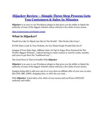 Hijackrr review and (Free) $21,400 Bonus & Discount